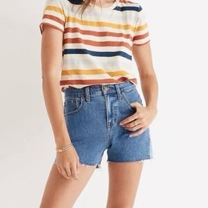 Madewell High Rise Cutoff Stretch Medium Wash Denim Shorts Size 27